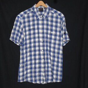Mammut #1030-02260 Belluno Mammut UPF30+ SS BF - Blue Black White Plaid - Sz XL*